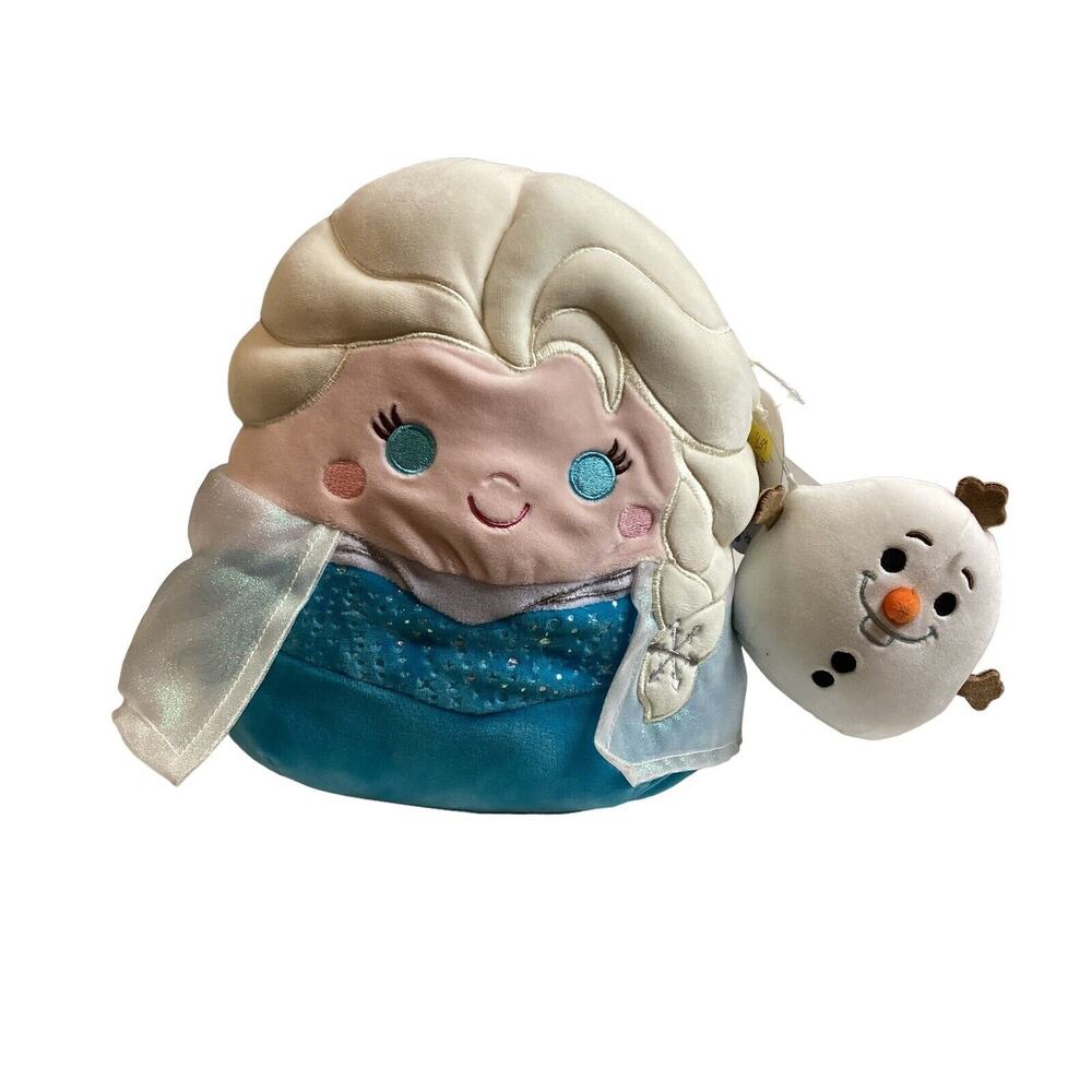 New Kelly Toys Disney Squishmallows 10" Elsa & 4" Olaf Frozen Soft Plush Pair